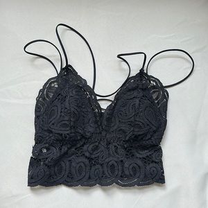 PINK black padded bralette
